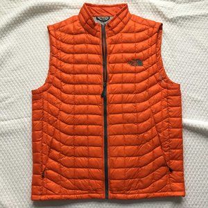 North Face Orange Puffer Vest Size Medium